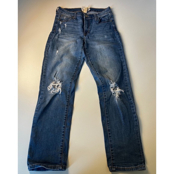 Altar'd State Distressed Jeans Juniors Size 27/5 Ripped‎ Knee Denim Blue - Picture 1 of 11